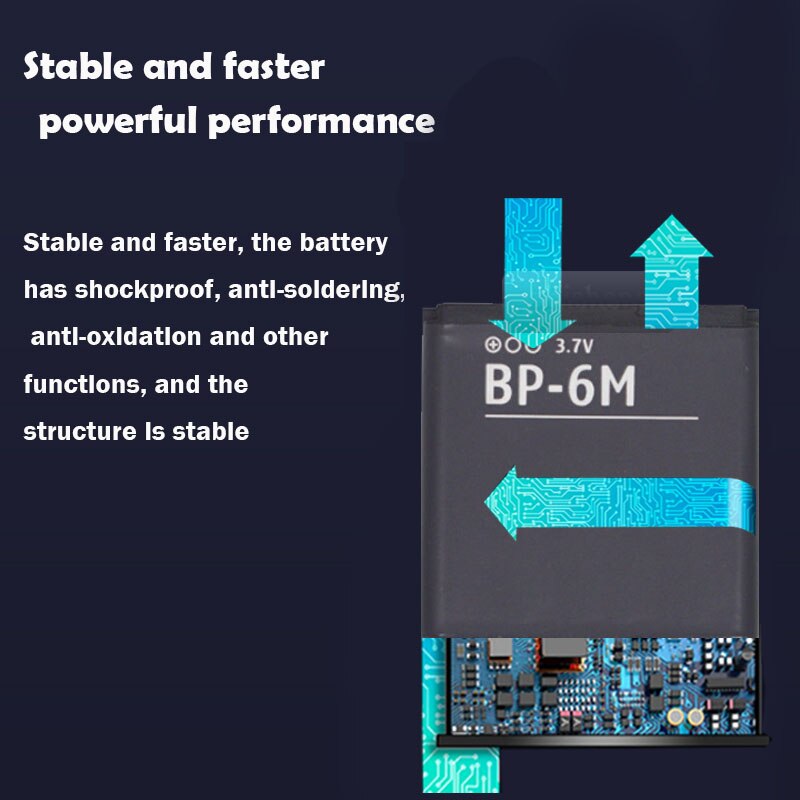 1PCS 3.7V 1070mAh BP-6M Replacement Li-ion Battery For Nokia N73 N77 N93 N93S 3250 6151 6233 6234 6280 6282 6288 6290 9300i 9300