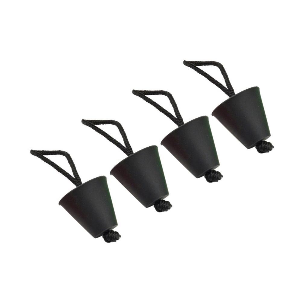 4Pcs Kajak Opblaasbare Boot Kano Afvoer Gaten Siliconen Scupper Pluggen Stopper: Black