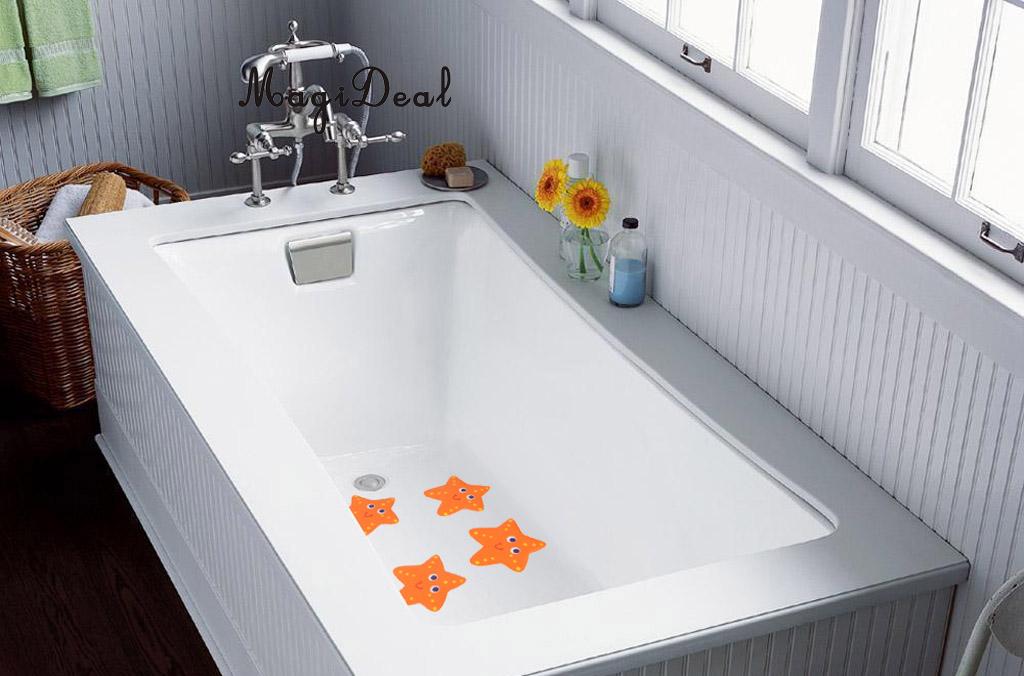 MagiDeal 5x Vasca da bagno Antiscivolo Capretti Del Bambino di Sicurezza Gradini Sticker Bagno Applique Decalcomania Starfish Impermeabile e Anti Batterico
