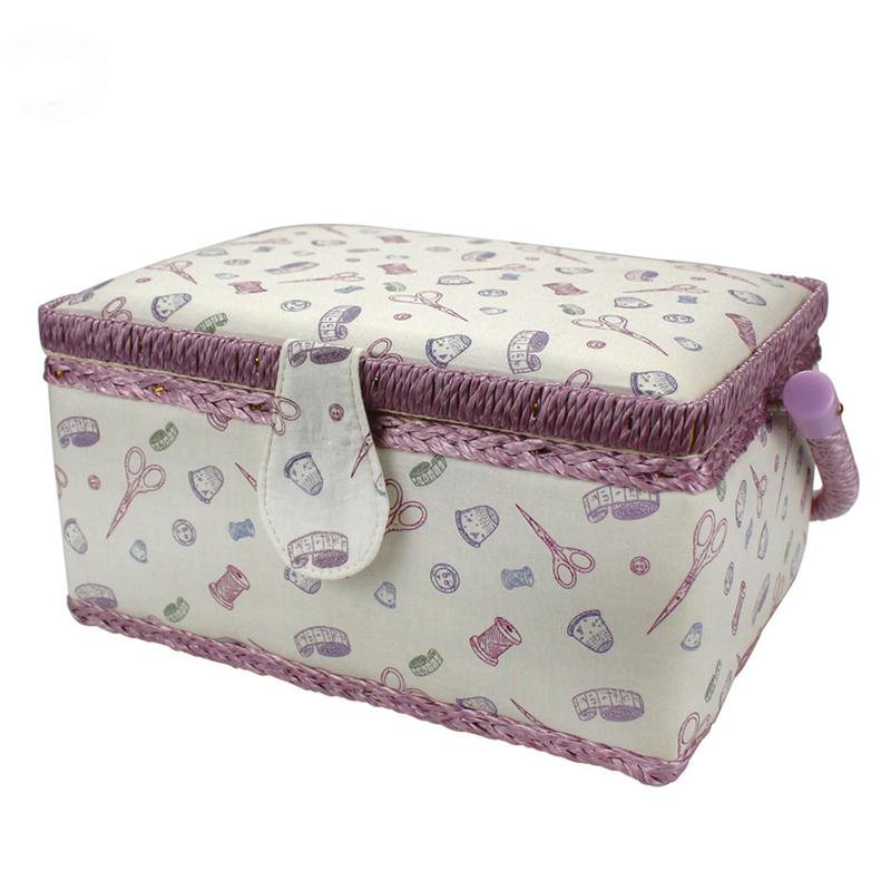 European Style Portable Sewing Box Sewing Needle Thread Storage Box Sewing Case Container for Home Bedroom