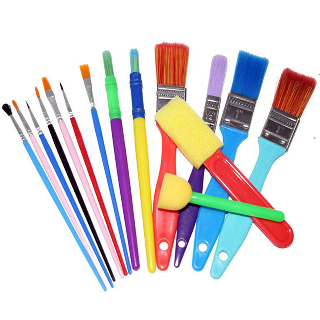 Kit De 51 Pinceaux En éponge Pour Enfants - Formes Variées + Tablier Imperméable - Peinture Créative Et Motricité - 8