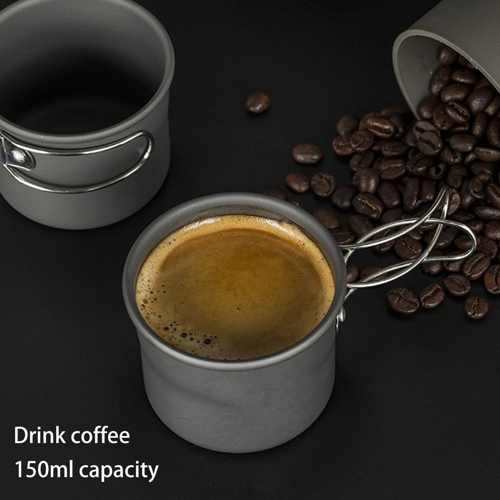 150Ml Mini Camping Water Cup Mok Draagbare Koffie Cup Theekopje Vouwen Handvat Voor Travel Outdoor Wandelen Backpacken
