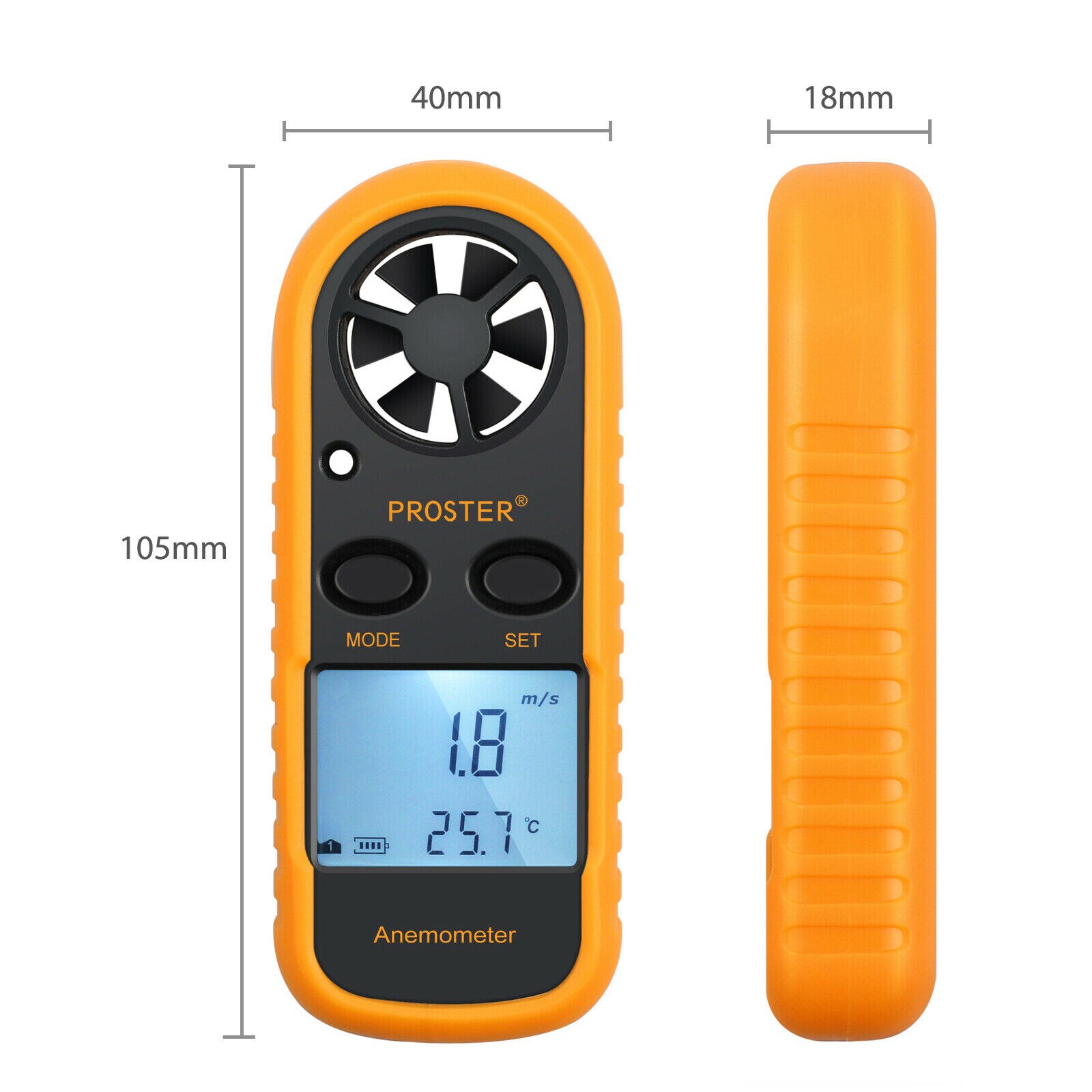 Digitale Lcd Anemometer Air Windsnelheid Tester Temperatuurmeter Thermometer Auto Elektrische Apparaten