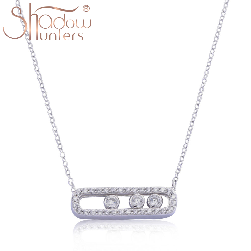 SHADOWHUNTERS-Colgante de piedra de movimiento para mujer, gargantilla de cadena larga, collares de plata de ley 925 auténtica, fabricación de joyería