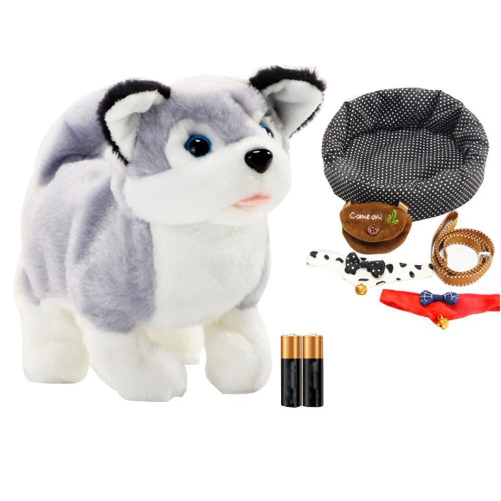 Nuevas mascotas electrónicas Robot perro caminar juguete interactivo con cuerda de nido para niños de cumpleaños