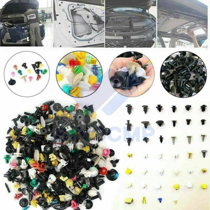500pcs/set Plastic Car Body Push Pin Rivet Fasteners Trim Moulding Clips Screw Driver Car Buckle for Buses Trains Planes Truck