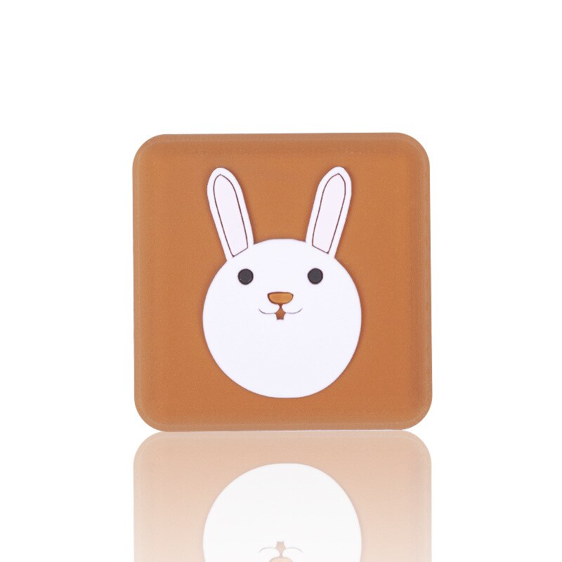 silicone anticollision pad cartoon mute thickened wall door handle anti-collision pad door safe insurance protection sticker: Light Green