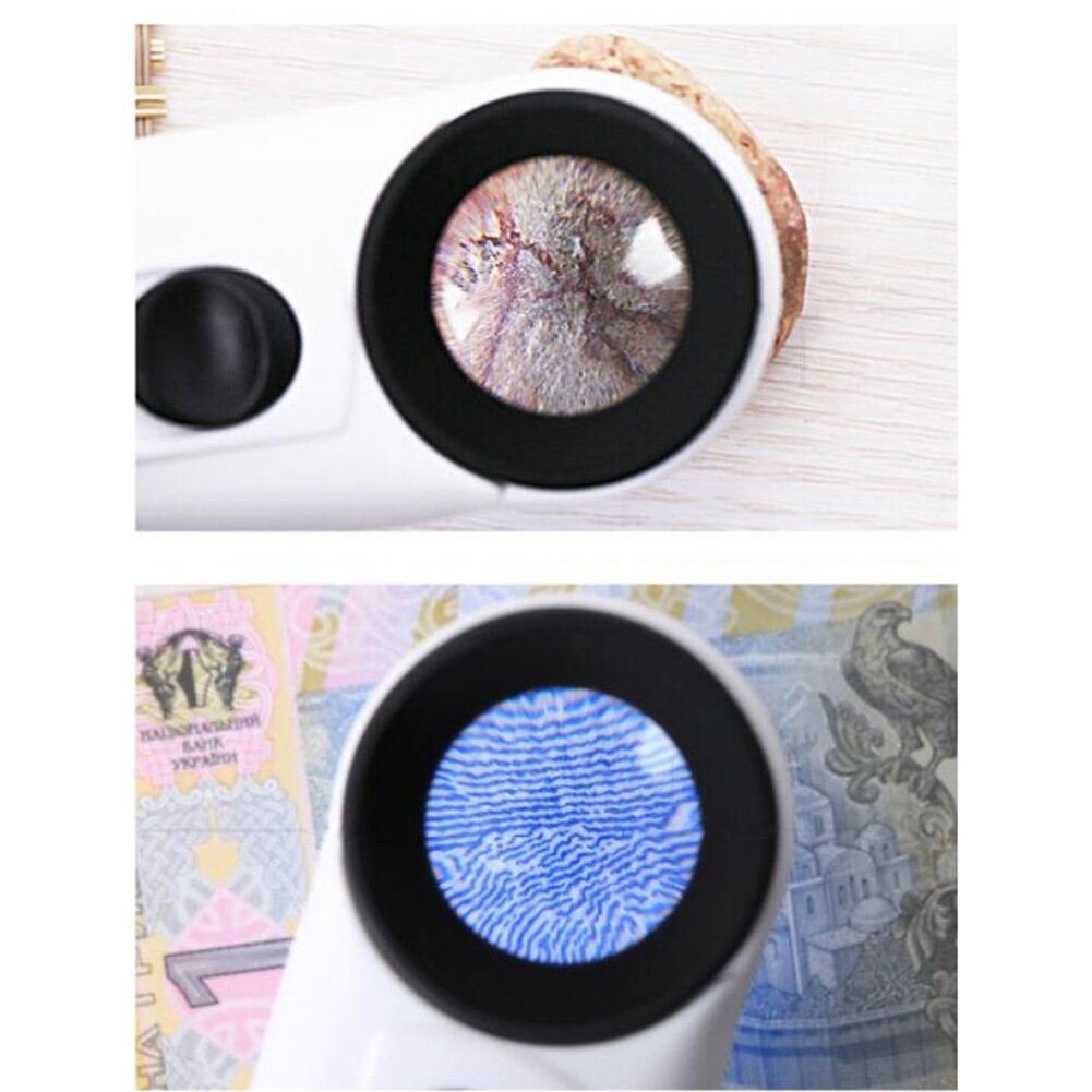 Loupe 40X avec 2 lumières LED pour l&#39;inspection cartes timbres bijoux