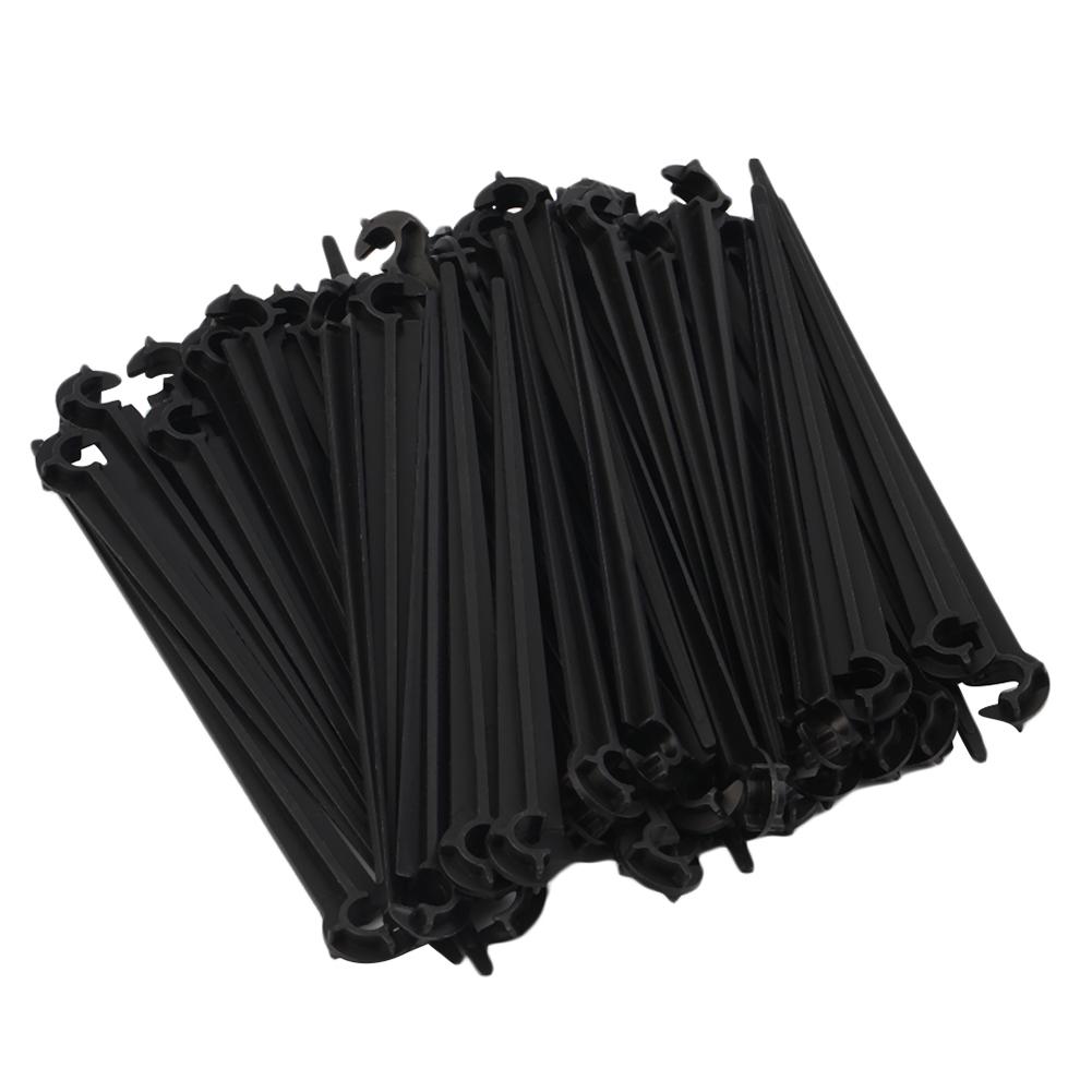 50 stk 11cm holdbare plastik kroge stilke fast støtteholder til 4/7 drypvandingsvandslangesystem haveforsyning