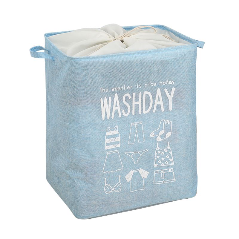 EVA Dirty Clothes Laundry Basket Foldable Laundry Hamper With Handles Storage Bin Bucket For Home: Blue