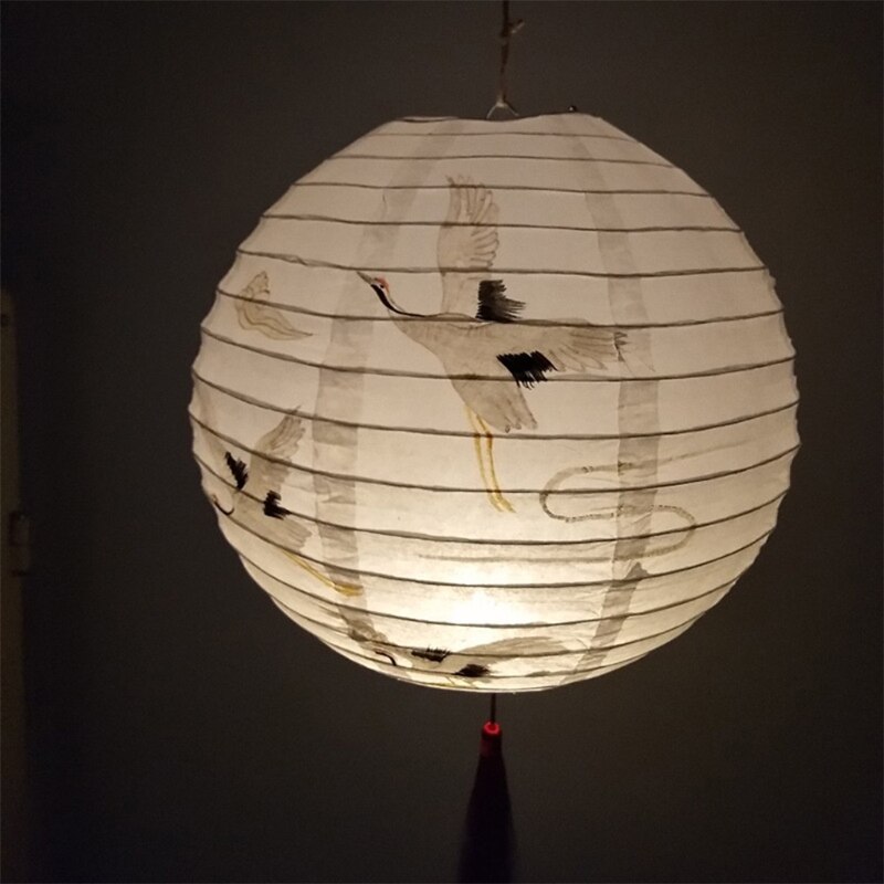 30cm runde papir lanterne lampeskærm kinesisk stil lys restaurant hjem indretning