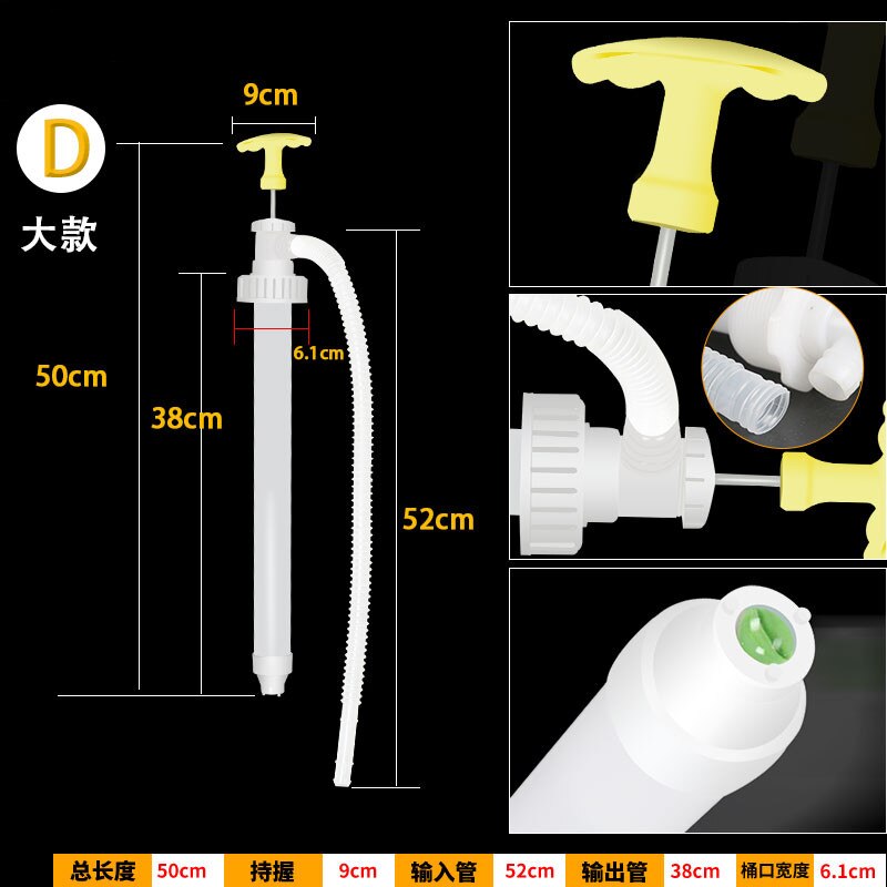Portable Transfer Pump Manual siphon plastic hose gasoline oil water liquid transfer pumpr for automotive chemical accessories: 2