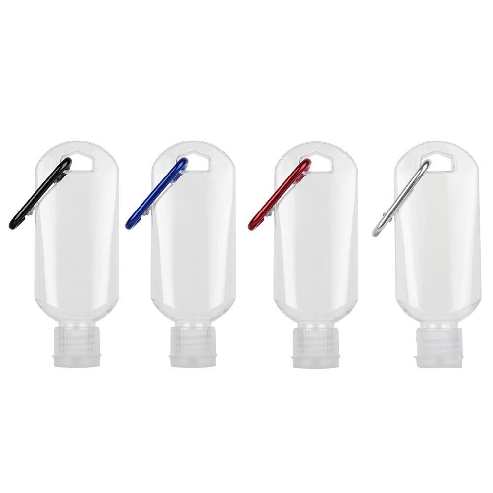 Botellas recargables de Color aleatorio, 5 unidades, 30/50ml, para lavar a mano, almacenamiento transparente vacío, contenedor de plástico transparente, gancho, herramienta de maquillaje: Random Color 50ML