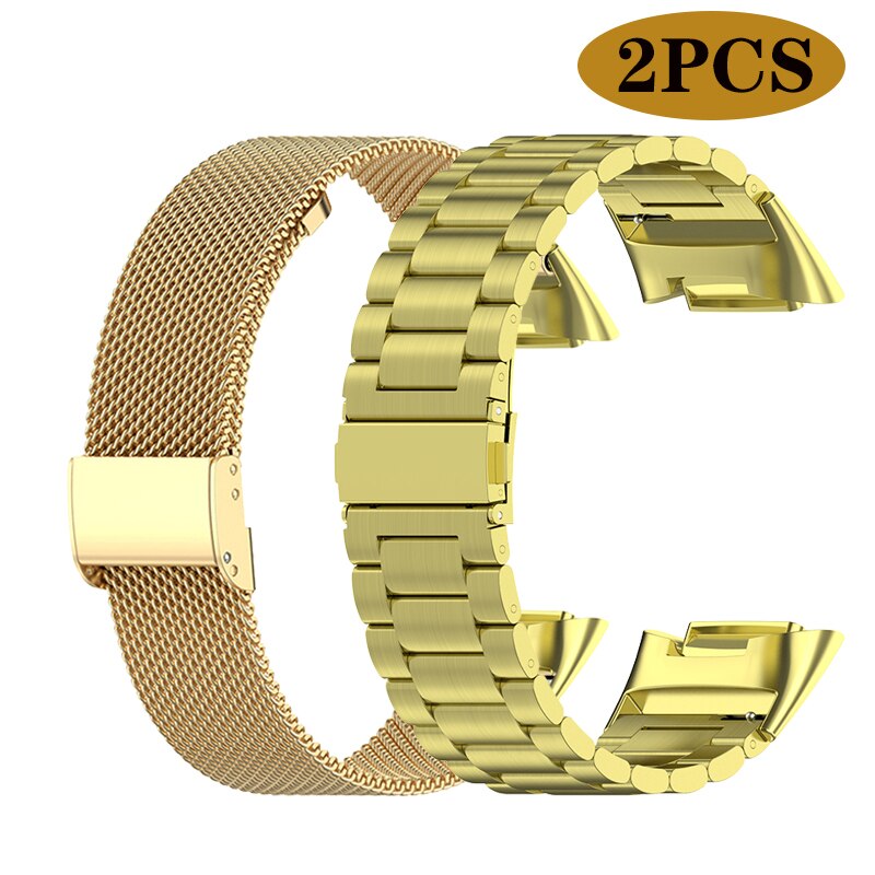 Metal Strap For Fitbit Charge 5 Smart Bracelet Stainless Steel Mesh Watch Band Loop For Fitbit Charge 5 Wristbands Accessories: package 5