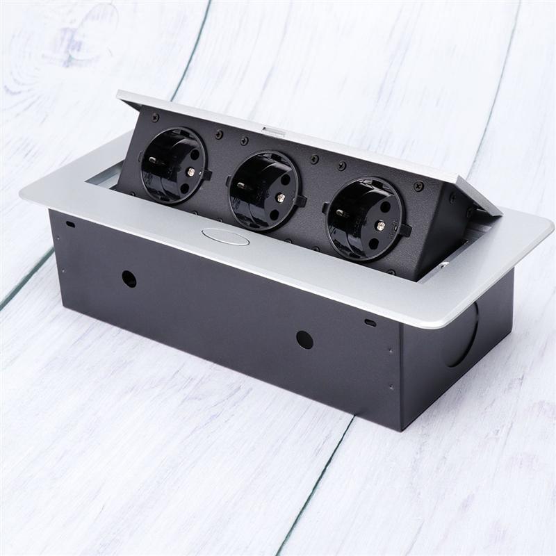 Circle Pop-Up Meeting Socket Damped Multimedia Outlet Socket Connection Box Desktop Pop Up Socket For Conference Room