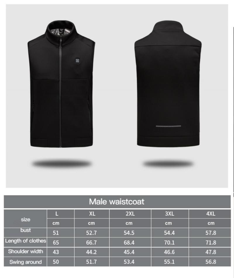 Winter Warm Electric Heated Vest USB Rechargeable Infrared Heating Vest Jacket Outdoor Flexible Thermal Clothing Waistcoat Vest