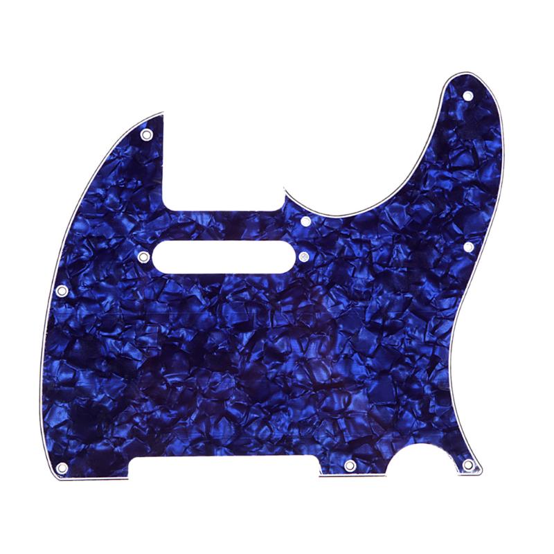 3Ply Aged Pearloid Pickguard Tele Style Guitar Pickguard Aged Musical Instrument Guitar Parts Accessories with 6 Colors: Blue Pearl