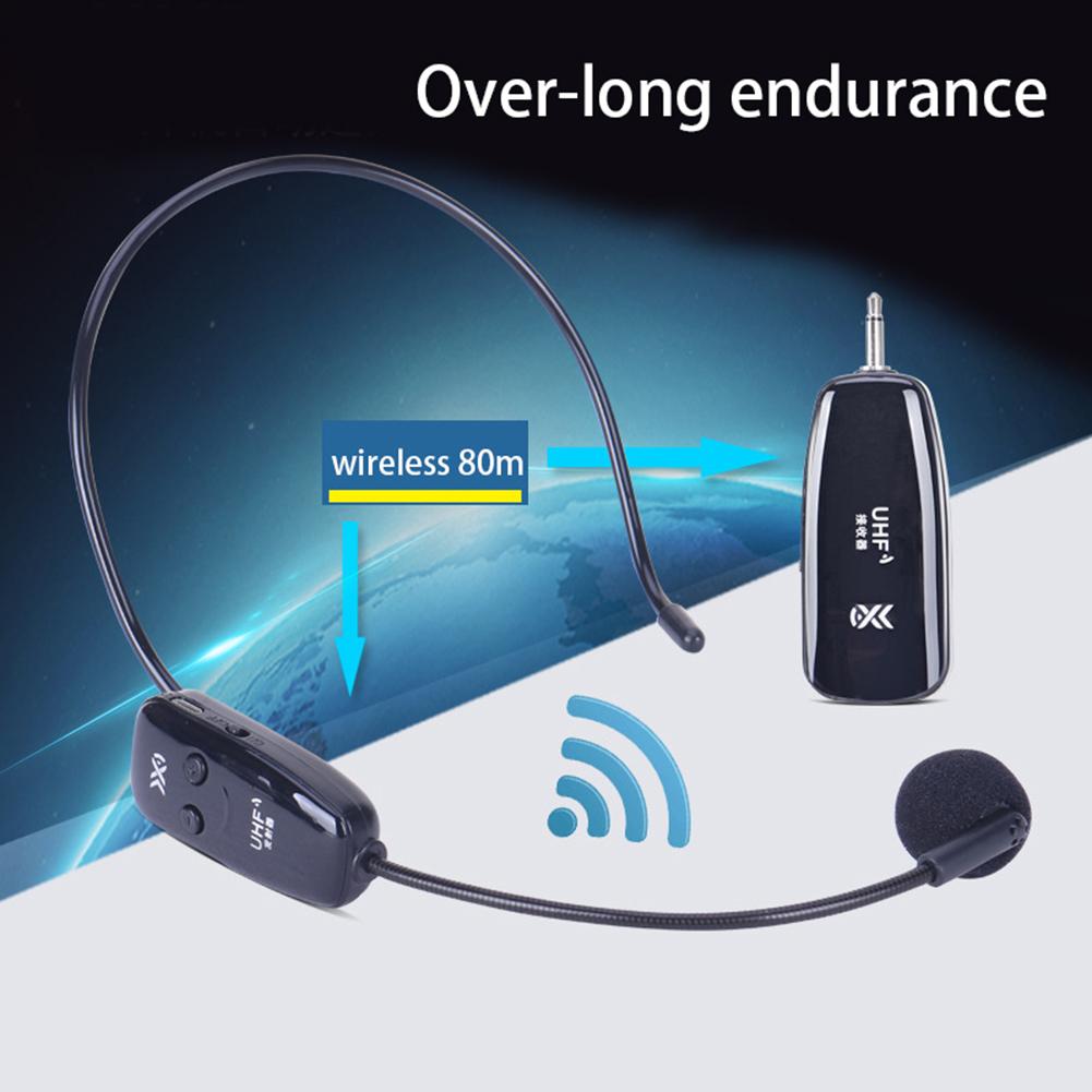 Wireless Microphone Headset Mic for Voice Amplifier Speaker Teaching Tour Guide 2.4G Remote Transmission HD Signal Mic