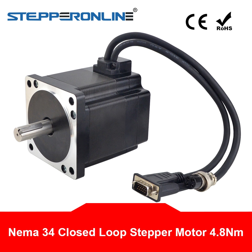 Nema 34 Closed Loop Stepper Motor 4.8Nm Encoder 1000CPR 6A 2 Phase 4-lead 86 CNC Stepping Motor 14mm Shaft