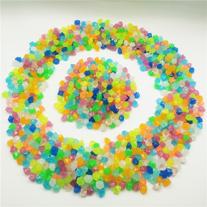 300pcs Fish Tank Decorations Rocks Garden Ornaments Glow Stone Dark Aquarium Stones Garden Walkways Decorations