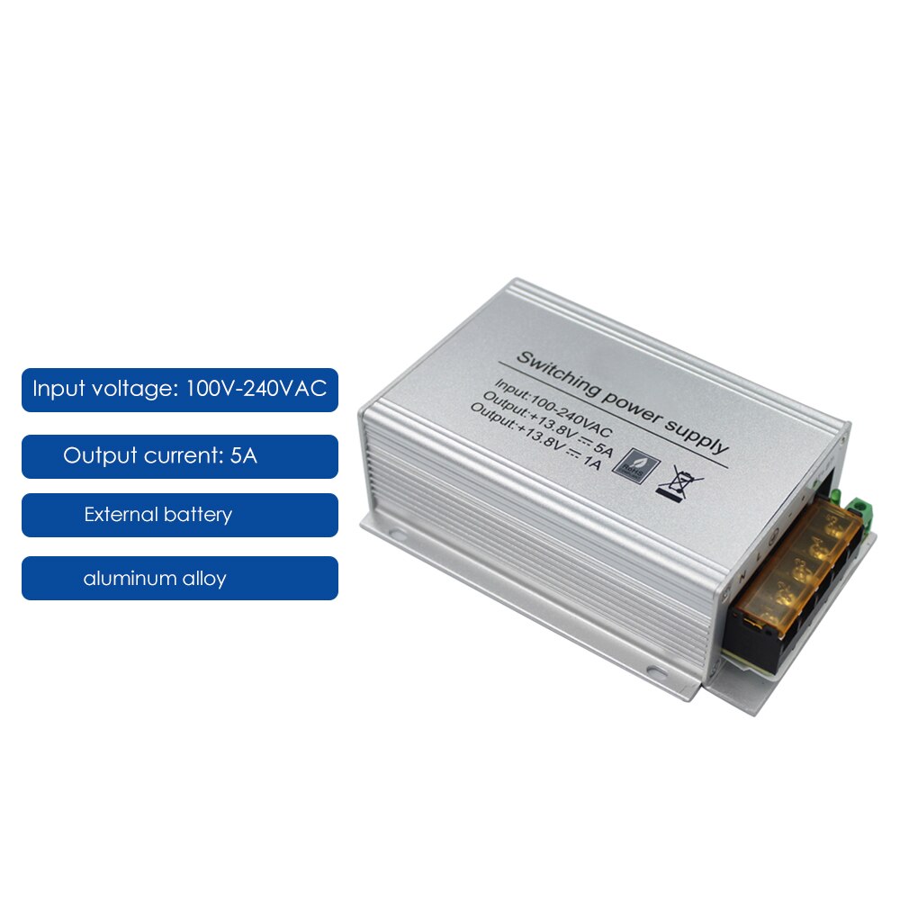 Aluminium alloy Access Control Power Supplier Transformer DC 12V 5A Door System Switch AC 100~240V TPM005B External Battery