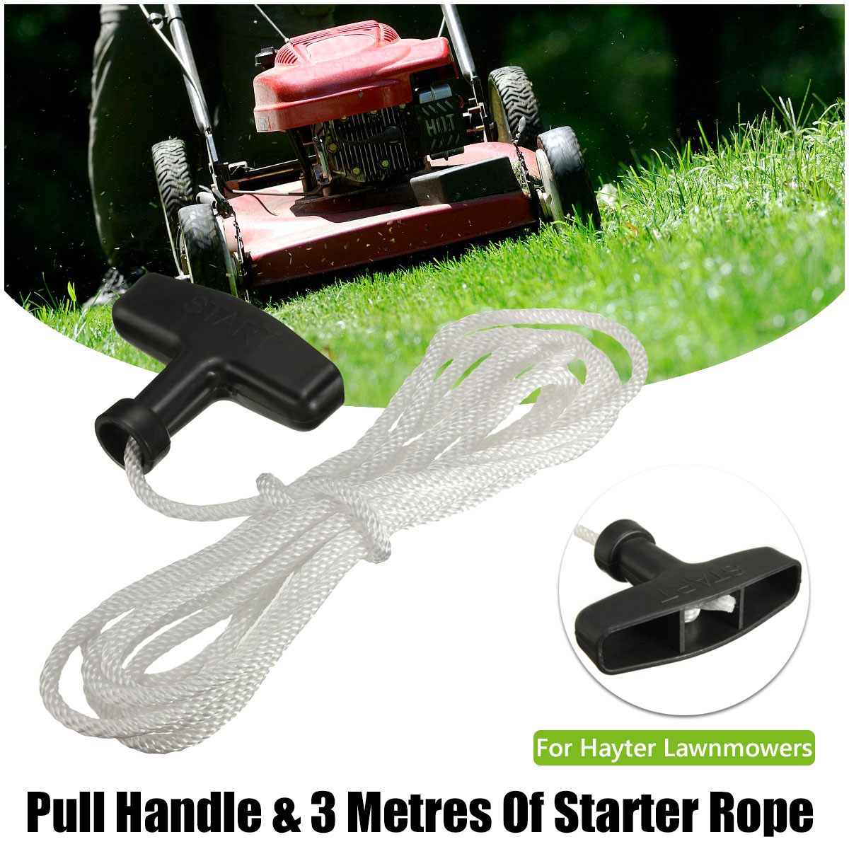 300cm 4mm Universal Lawnmowers Pull Handle Starter Start Cord Line Rope Engine Petrol