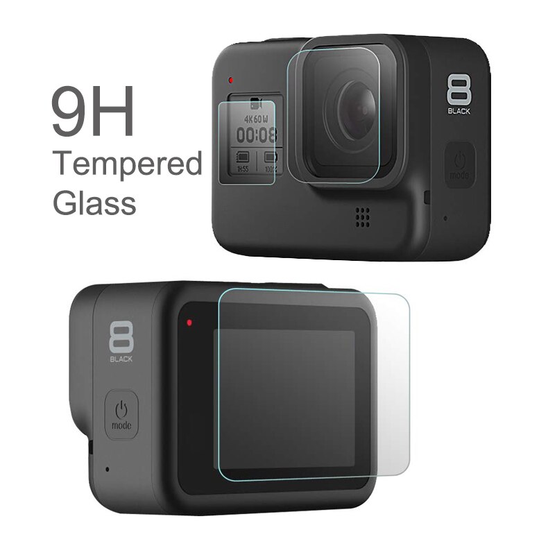 Voor Gopro 8 Accessoire Kit Zachte Siliconen Case Huid Beschermende Shell Behuizing + Lens & Lcd Screen Protector Voor Go pro Hero 8 Zwart