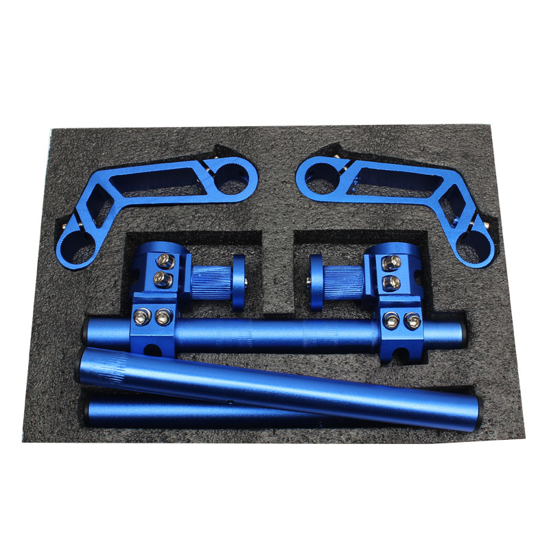 Motorcycle CNC Handlebar 7/8" 22mm Removable Adjustable Steering Handle Bar System 125cc Pit Bike Dirt Bike Motocross Scooter: Blue