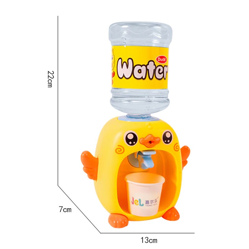 Mini Water Dispenser Simulation Appliance for Kids Cute Duck Rabbit Drinking Fountain with LED Water Cooler Juice Maker Machine