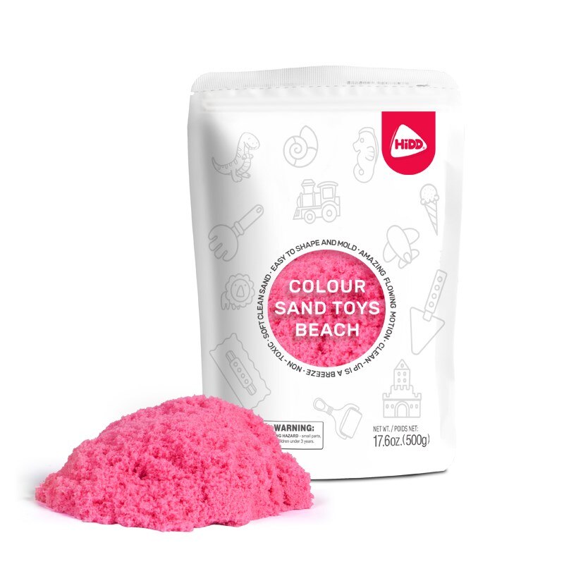 500g Soft Color Magic Sand DIY Squeezable Beach Sand Toy Kids No-toxic Flowing Building Sand with Tools Educational Toy: 500g pink