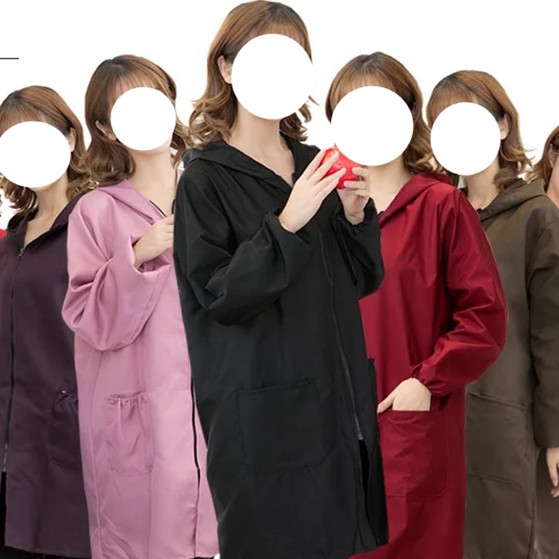 Waterproof apron for kitchen Aprons Long-sleeved women Home Cleaning Protective clothing Bib Cooking Apron kitchen Accessoriess