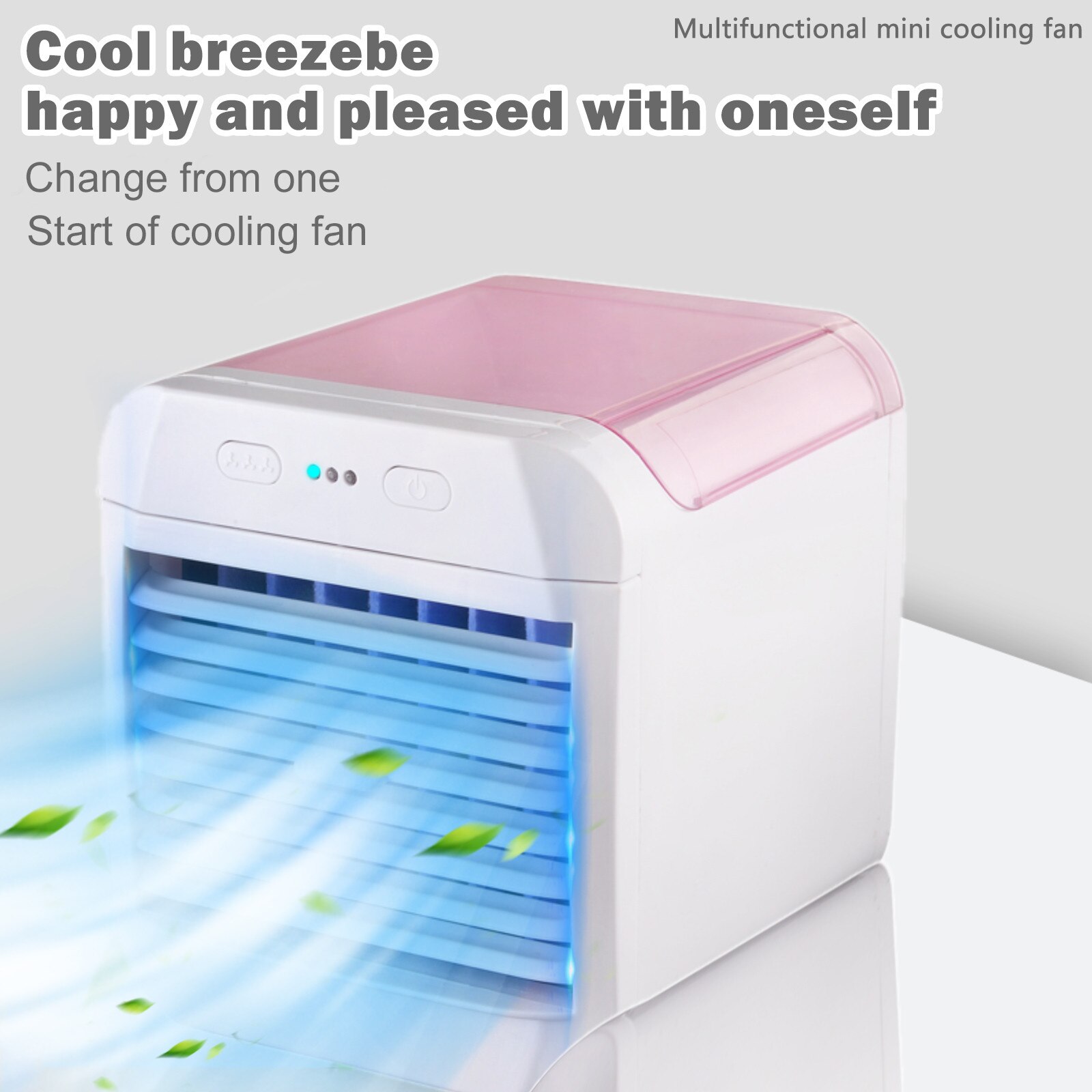 Portable Mini Air Cooler USB Ice Crystal Small Air Conditioner Portable Cooling Fan for Office Room Bedroom Desktop Humidifier