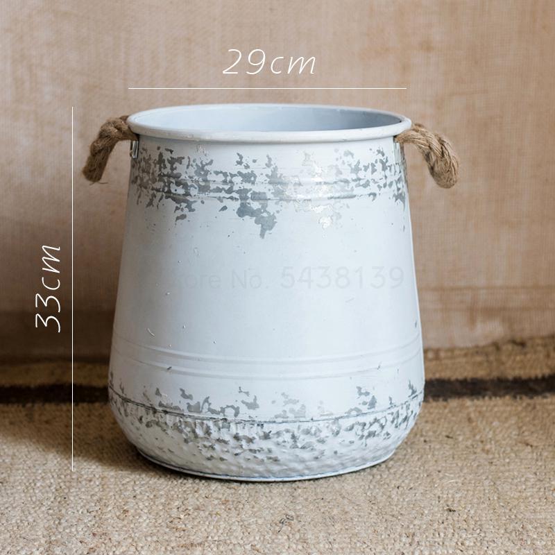 Vintage oude ijzeren emmer emmer bloem emmer bloempot vaas decoratie ornamenten kruidenierswinkel tuin: Oude boer 3