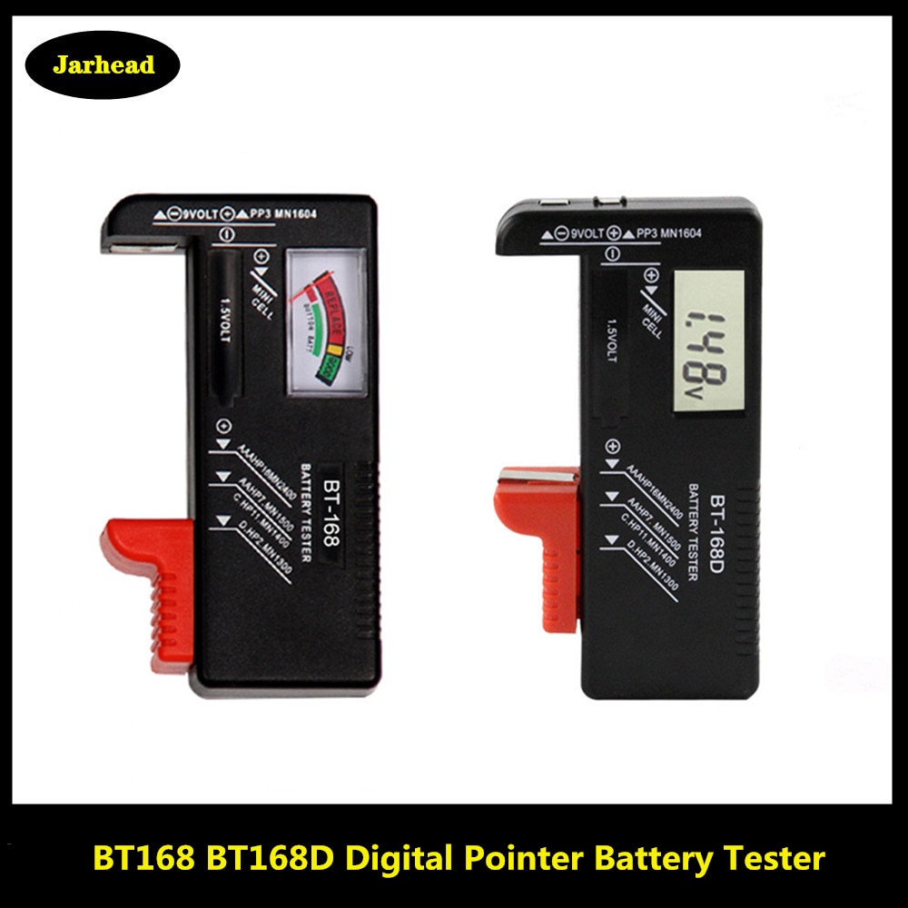 Probador de batería Digital BT168, comprobador de voltios para botón AA AAA 9V, probador de batería de varios tamaños, herramientas medidoras de voltaje BT168D BT-168D