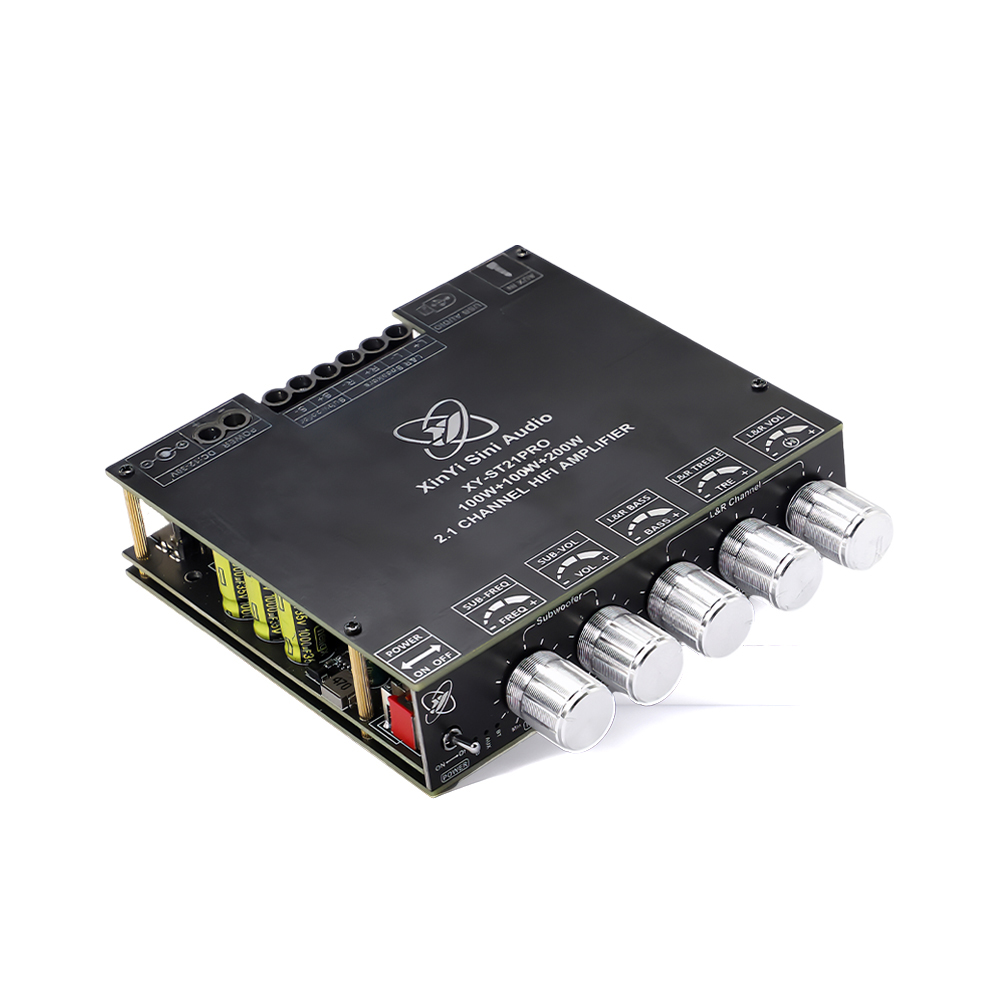 ST21PRO TPA3221 Bluetooth 5.0 2.1 Channel Power Audio Stereo Subwoofer Amplifier Board 100WX2+200W TREBLE Bass note tuning AMP
