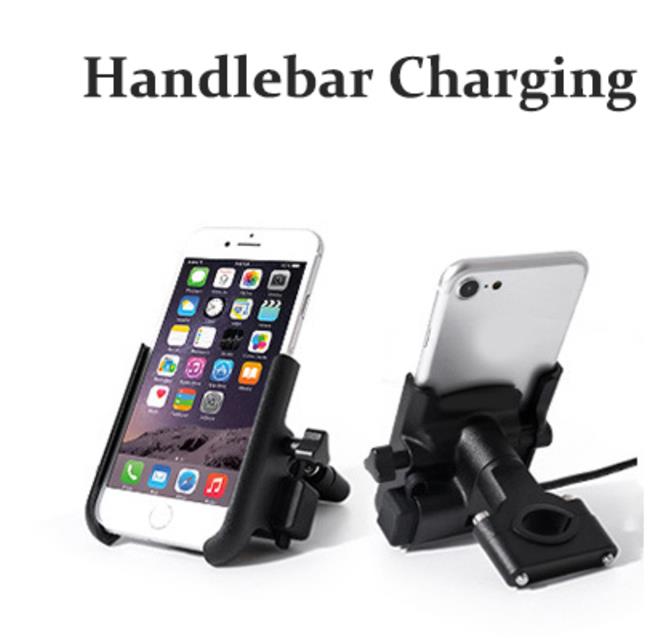 Motorfiets Telefoon Houder Usb Fast Charger Opladen Moto Bike Bracket Mount Stuur Voor Cafe Racer Cruiser Chopper: MULTI