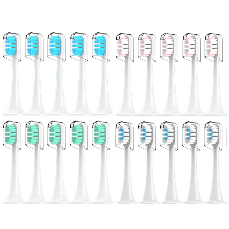 For xiaomi Mijia T300/T500/T700 Sonic Electric Toothbrush Heads Replaceable Refill Nozzles 4 Colors with Anti-Dust Caps 4/20Pcs
