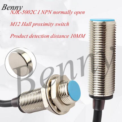 M12 Hall Magnetic Switch Proximity Sensor NJK-5002C Magnet Induction Switch Three-line NPN Normally Open