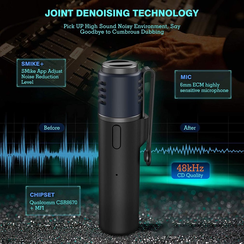 Draadloze Bluetooth Microfoon Mobiele Telefoon Vlog Video Radio Netwerk Celebrity Live Korte Video Schieten En Opnemen