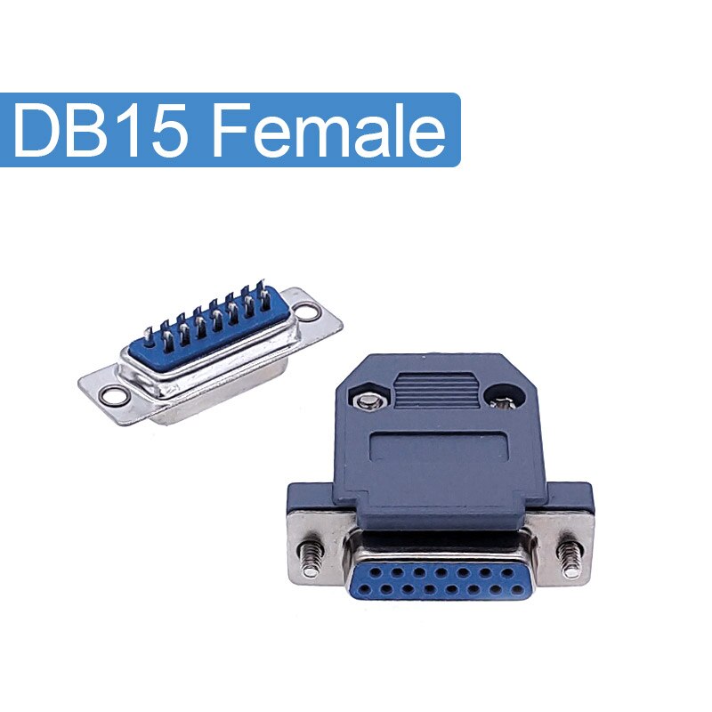 DB15 connector 2 row hole/pin female Male plug port socket adapter D Sub DP15 +shell: Silver female