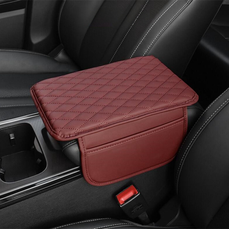 Leiboo Pu Lederen Auto Armsteun Mat Organizer Middenconsole Armleuning Bescherming Kussen Auto Armleuningen Opbergtas Auto Accessoires