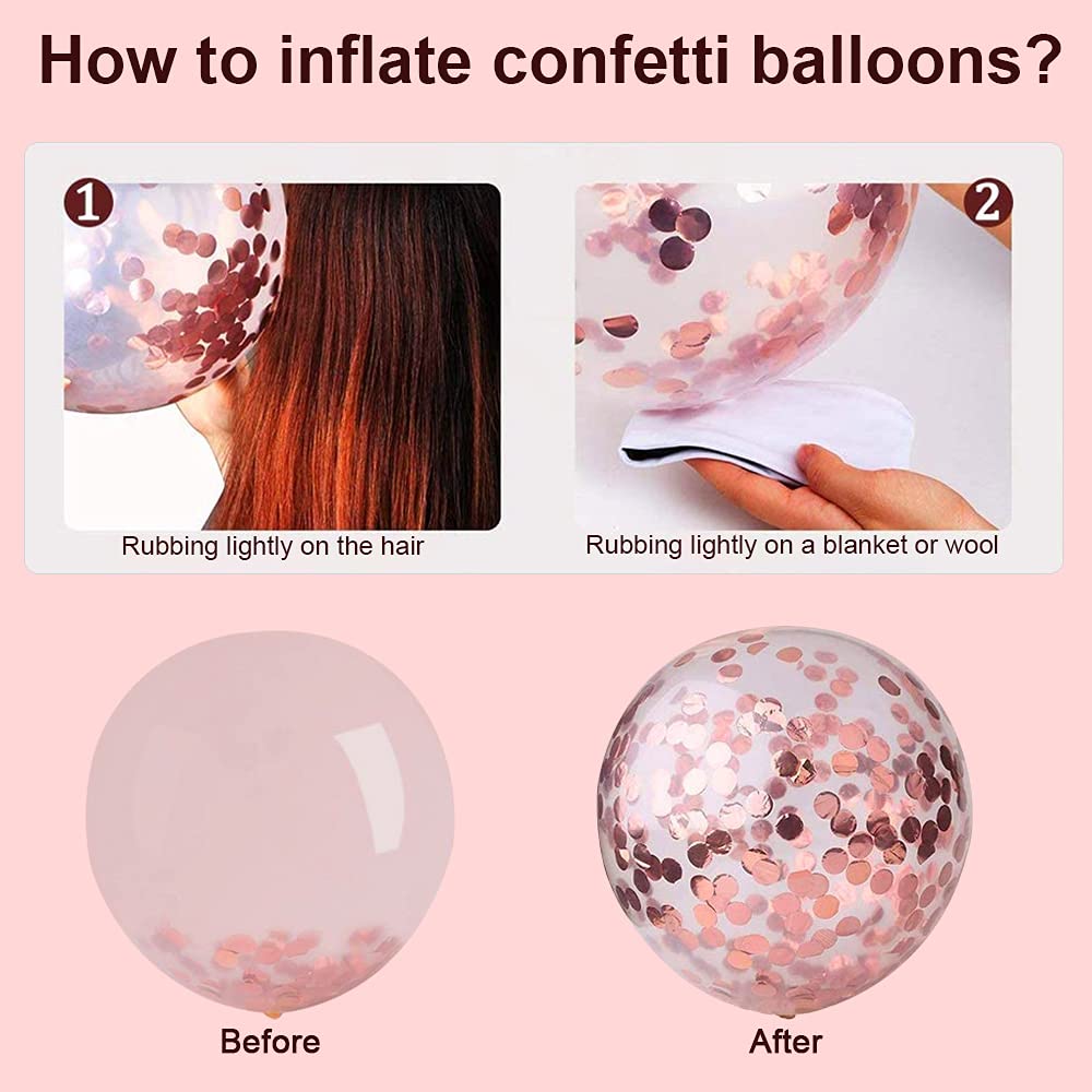 Banner de novia para ser, despedida de soltera, despedida de soltera, decoraciones para despedida de soltera, Kit de globos de oro rosa con accesorio para fotografía, globo de confeti