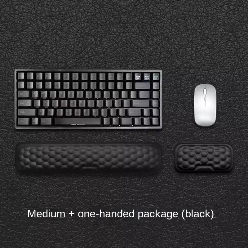 Tastatur-Pad-Set, Memory-Schaum, für Büro, Computer, Laptop, einfaches Tippen, Schmerzlinderung, Tastatur, Handgelenkauflage, L: APRICOT