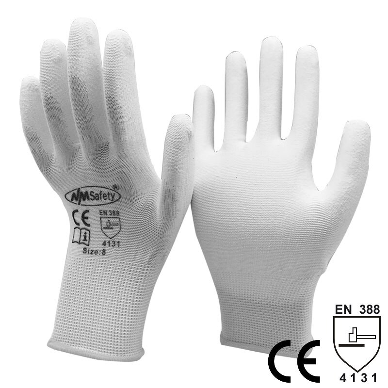 NMSAFETY 12 Paare/ 24 stücke Gestrickt Sicherheit Arbeit Handschuhe Bau Sicherheit Garten Gummi Industrie Arbeits Handschuhe: PU1350- W / XL