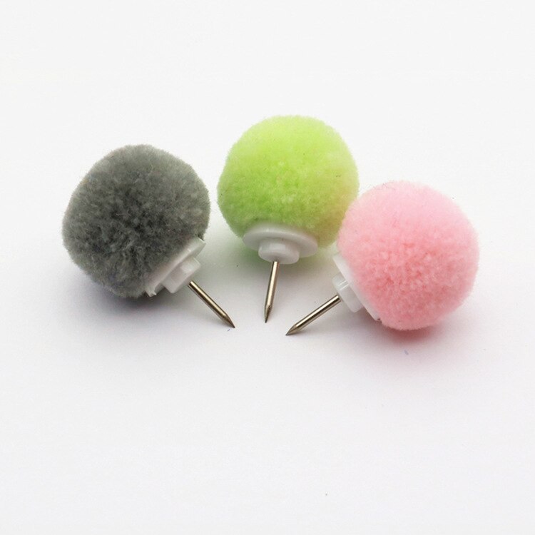 50pcs Decorative Standard Pin Cute Fur Ball Thumbtack Decorative Thumbtack Pushpins INS Decorative Painting Pin Push Pins Tacks