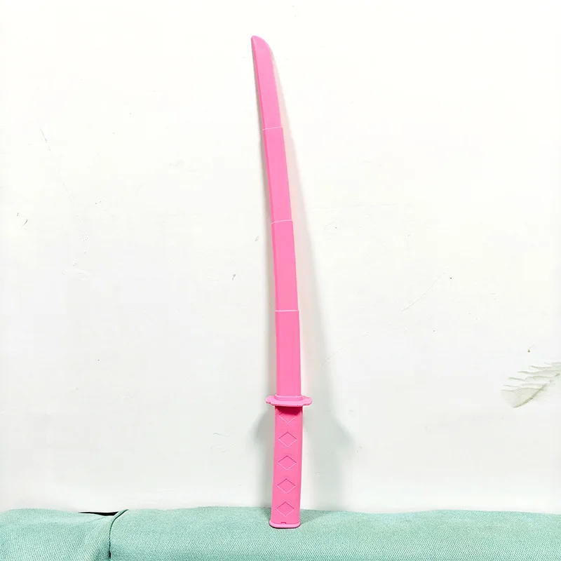 Cuchillo de gravedad 3D Katana, accesorios para fotos de adultos, espada samurái plegable retráctil, accesorios de juego de rol, juguetes creativos para aliviar el estrés: Rosa