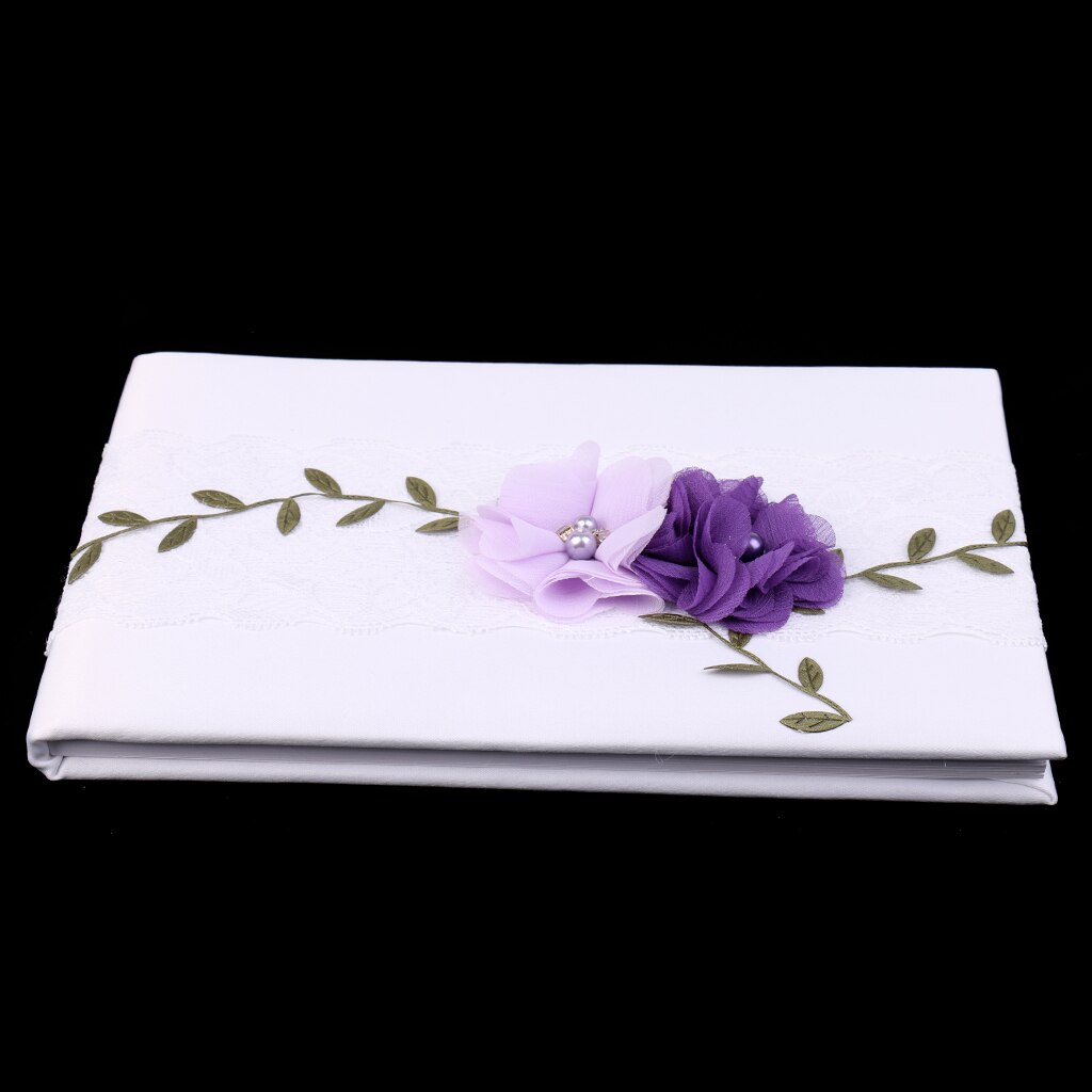 Wedding Purple Floral Guest Book Signature Book Party Decorations Supplies