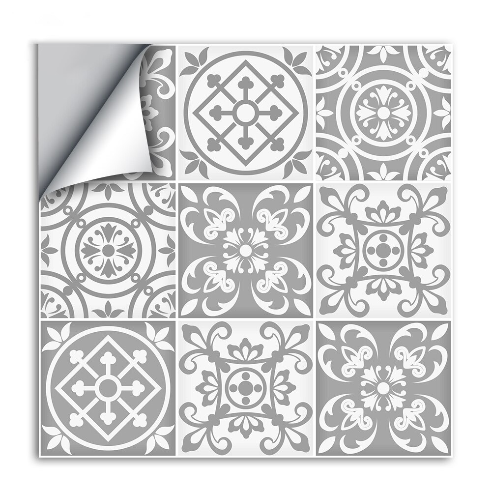 25 stuks spatwand vierkant badkamer muur retro grijs marokkaanse stijl stickers kunst tegel sticker keuken waterdicht pvc huisdecoratie doe-het-zelf
