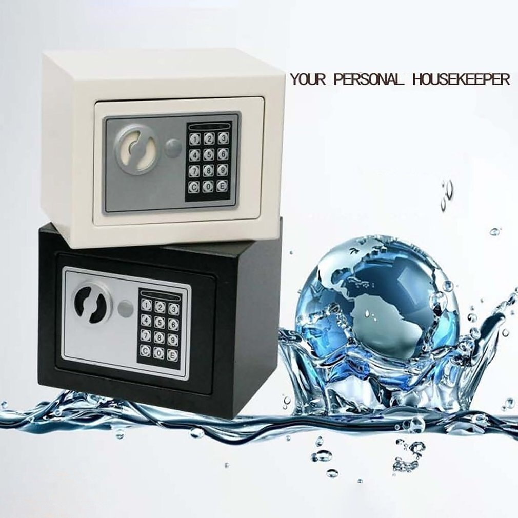 Household 17E Small Safe Mini Wall Safe Deposit Box Bedside Table Password With Lock Insurance Box