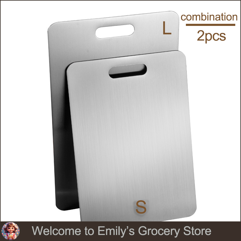 Antibacterial and Mildew-proof 304Stainless Steel Double-sided Food-grade Fruit Cutting Board Suitable for Various Cooking Tasks: camel